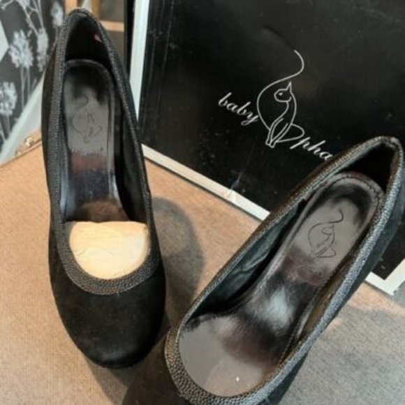 Shoes Baby Phat Vintage Black Suede Round Toe Pumps Stilleto Poshmark
